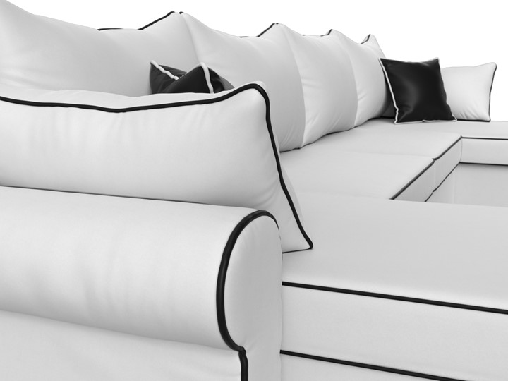 Большой П-образный диван Элис, Белый (экокожа) в Нальчике - изображение 5