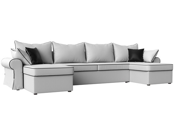Большой П-образный диван Элис, Белый (экокожа) в Нальчике - изображение