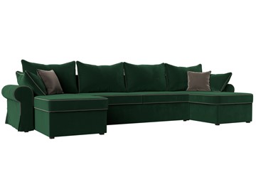 Большой П-образный диван Элис, Зеленый (велюр) в Нальчике