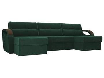 Большой П-образный диван Форсайт, Зеленый (велюр) в Нальчике