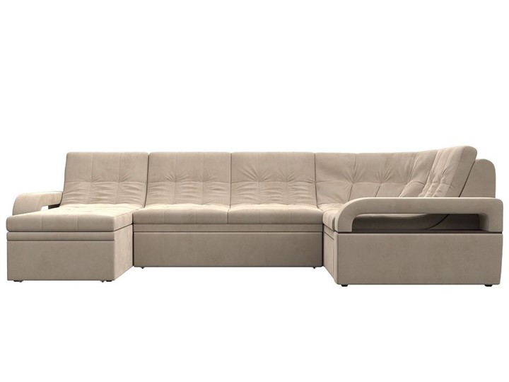 П-образный диван Лига-035, Бежевый (велюр) в Нальчике - изображение 3