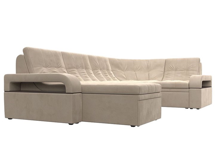 П-образный диван Лига-035, Бежевый (велюр) в Нальчике - изображение 6