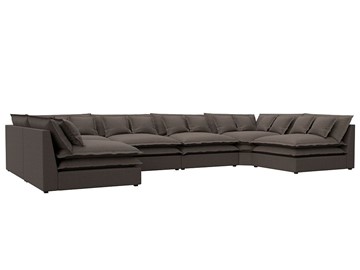 П-образный диван Лига-040, Амур коричневый (рогожка) в Нальчике - предосмотр