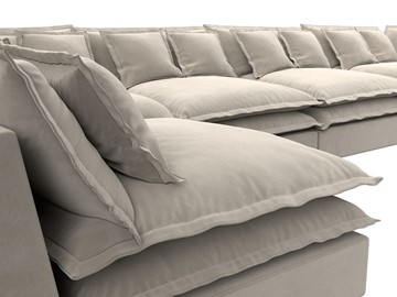 П-образный диван Лига-040, Бежевый (микровельвет) в Нальчике - предосмотр 3