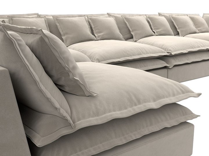 П-образный диван Лига-040, Бежевый (микровельвет) в Нальчике - изображение 3