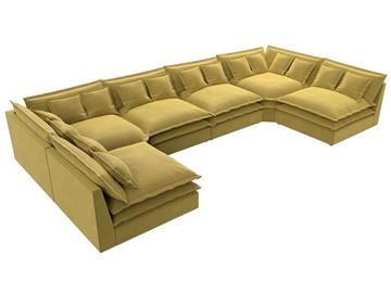 Большой П-образный диван Лига-040, Желтый (микровельвет) в Нальчике - предосмотр 4