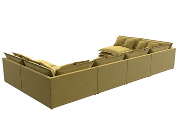 Большой П-образный диван Лига-040, Желтый (микровельвет) в Нальчике - предосмотр 5