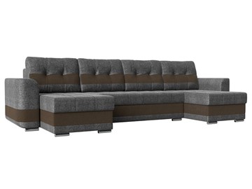 П-образный диван Честер, Серый/коричневый (рогожка) в Нальчике