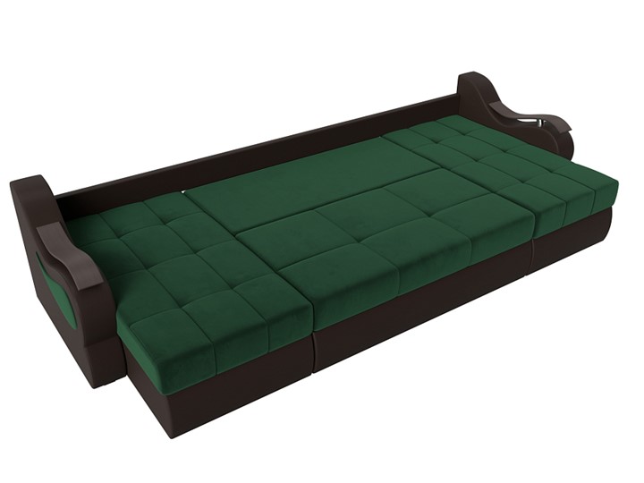 П-образный диван Меркурий П, Зеленый\Коричневый (Велюр\Экокожа) в Нальчике - изображение 1