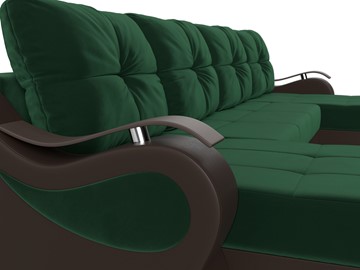П-образный диван Меркурий П, Зеленый\Коричневый (Велюр\Экокожа) в Нальчике - предосмотр 4