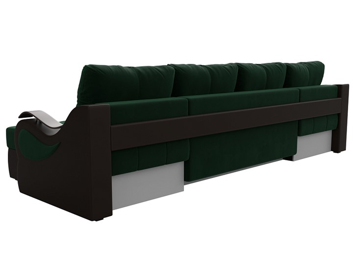 П-образный диван Меркурий П, Зеленый\Коричневый (Велюр\Экокожа) в Нальчике - изображение 7
