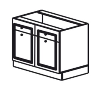 Тумба кухонная Веста рабочая двухдверная с ящиками 820*600*525 мм в Нальчике