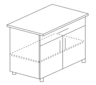 Кухонный шкаф двухдверный с ящиком и полкой Некст МДФ Б11 МДФ премиум, глянец, металик в Нальчике