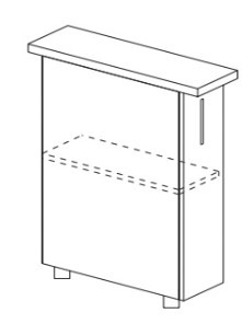 Кухонный шкаф однодверный с полкой Некст МДФ Б2 МДФ премиум, глянец, металик без столешницы в Нальчике