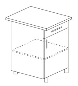 Кухонный шкаф однодверный с ящиком Некст МДФ Б8 МДФ матовый без столешницы в Нальчике