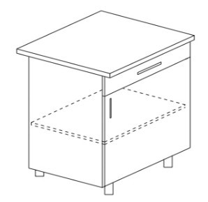 Кухонный шкаф однодверный с ящиком Некст МДФ Б9 МДФ премиум, глянец, металик в Нальчике