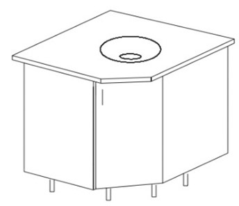 Напольный шкаф угловой под врезную мойку Некст МДФ  Б28 МДФ  премиум, глянец, металик в Нальчике
