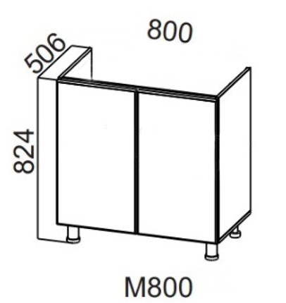 Кухонная тумба Стайл, М800, МДФ в Нальчике - изображение
