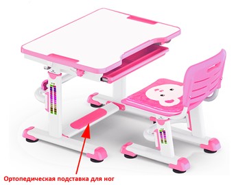 Растущий стол и стул Mealux BD-08 Teddy, pink, розовая в Нальчике