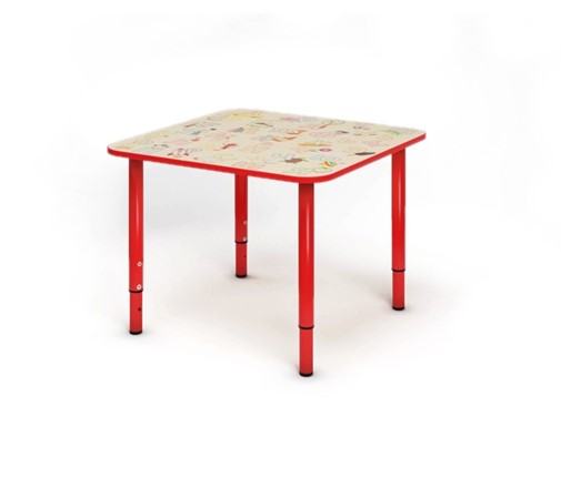 Растущий стол Азбука квадратный СДО-4 Красный в Нальчике - изображение