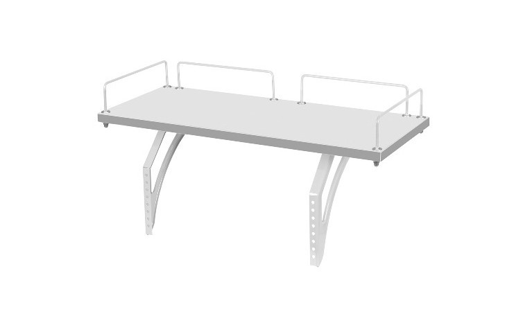 Растущий стол 1/75-40 (СУТ.25) + Polka_z 1/600 (2 шт.) + Polka_b 1/550 белый/белый/Серый в Нальчике - изображение 2
