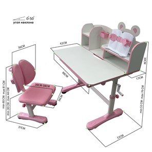 Парта растущая и стул Carezza Pink FUNDESK в Нальчике - предосмотр 12