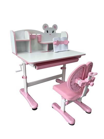 Парта растущая и стул Carezza Pink FUNDESK в Нальчике - изображение 3