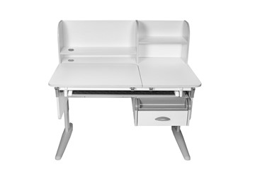 Детский стол-трансформер Lp/70-45 (СУТ.62 PRO) + Tumba 8 с лотком белый/серый/серый в Нальчике - предосмотр