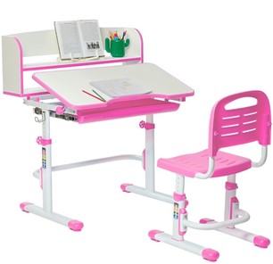 Комплект растущей мебели SET HOLTO-26 с надстройкой (розовый) в Нальчике - предосмотр