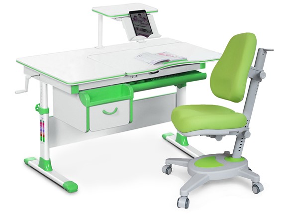 Комплект растущая парта Mealux EVO-40 Z и кресло Onyx Y-110 KZ зеленый в Нальчике - изображение