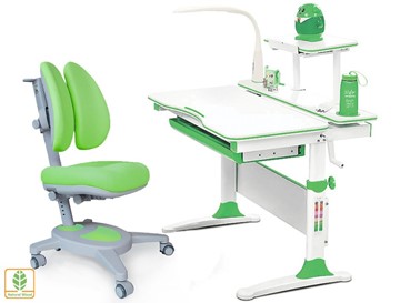 Растущая парта + стул Комплект Mealux EVO Evo-30 Z (арт. Evo-30 Z + Y-115 KZ), серый, зеленый в Нальчике