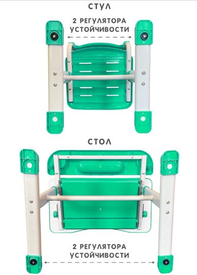 Растущая парта и растущий стул SET HOLTO-17А, зеленый в Нальчике - изображение 12