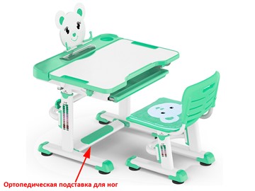Растущий стол и стул Mealux EVO BD-04 Teddy New XL, green, зеленая в Нальчике - предосмотр