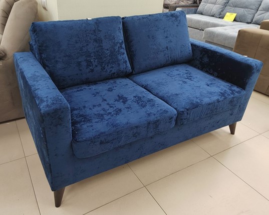 Прямой диван Рим МД Краш 15 темно синий в Нальчике - изображение